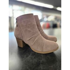 Skechers Suede Ankle Boots Booties - Women's Size 10 - Taupe/Tan